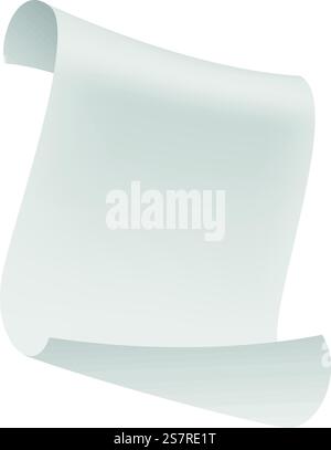 Paper sheets. Falling sheet down with curved corners. Clean blank white paper, scattered empty note, office document in air mockup, office or school stationery vector realistic isolated illustration. Paper sheets. Falling sheet down with curved corners. Clean blank white paper, scattered empty note, office document in air mockup, office stationery vector realistic isolated illustration Stock Vector