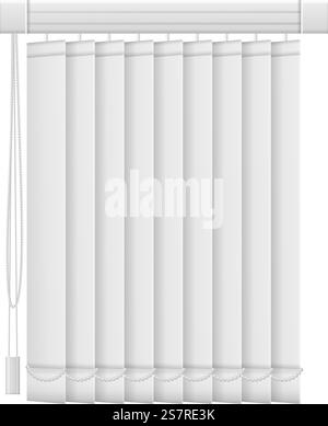 Vertical jalousie mockup. Sun covering window blinds isolated on white background. Vertical jalousie mockup. Sun covering window blinds Stock Vector