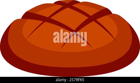 Round bread loaf. Rye grain bakery bun isolated on white background. Round bread loaf. Rye grain bakery bun Stock Vector