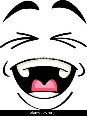 Laughing comic face. Happy cartoon retro expression isolated on white background. Laughing comic face. Happy cartoon retro expression Stock Vector