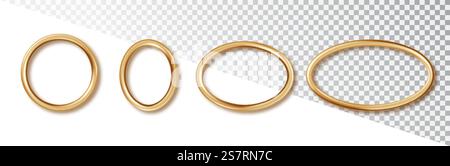 Round frames set of different shapes. Realistic design element with place for inscriptions in interior. Round frames set of different shapes. Realistic design element with place for inscriptions in interior. Stock Vector