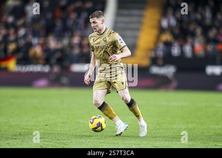 Sergio Gomez of Real Sociedad during the La Liga EA Sports match ...