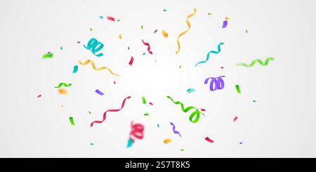 Colorful Ribbons Falling Colorful confetti and zigzag ribbons falling from above Streamers ...