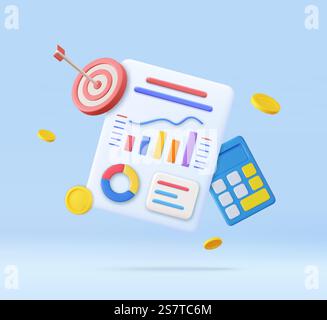 3D Calculator with floating coin Stock Vector Image & Art - Alamy