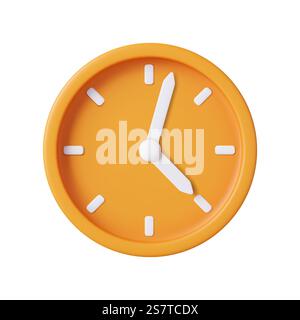 3d alarm clock. watch minimal design concept of time. 3d alarm for watch hour and minute. 3d rendering. Vector illustration. 3d alarm clock Stock Vector
