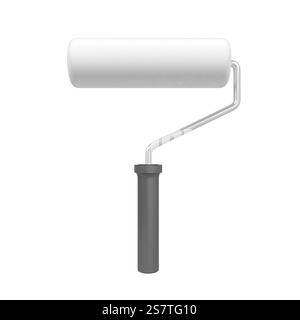 Paint roller isolated on white background. Clean. 3d illustration. Stock Photo