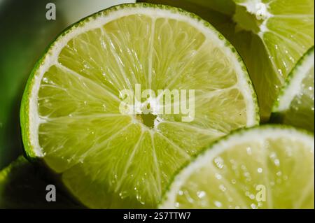 Close up of sliced lime Stock Photo