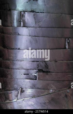 Background with steel plates welded together Stock Photo