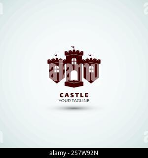 Castle law logo design template icon Stock Vector