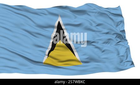 Saint Lucia waving flag against blue sky Stock Photo - Alamy