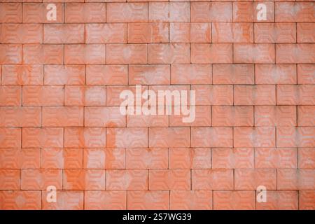 Textured Red Brick Wall Stock Photo