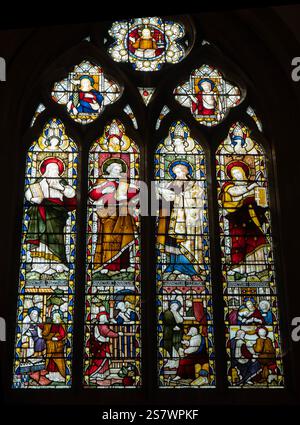 Stained glass window in The Church of St. Peter and St.Paul, Wantage, Oxfordshire Stock Photo