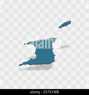 undefinedTrinidad and Tobago high detailed vector representation of country silhouette. 3D map on transparent background with dropped shadow. For educational, decorative, or informational use. Stock Vector
