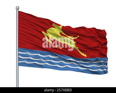Krasnokamsk City Flag, Russia, Perm Krai, Isolated On White Background ...