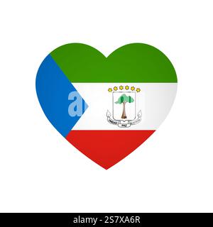 Equatorial Guinea flag - rectangle colorful flag representing a country cultural identity and heritage. The essence of national pride and unity. Attached by the corners in a paper album Stock Vector