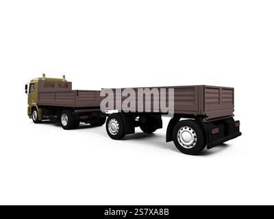 Isolated long dump truck on white background Stock Photo - Alamy