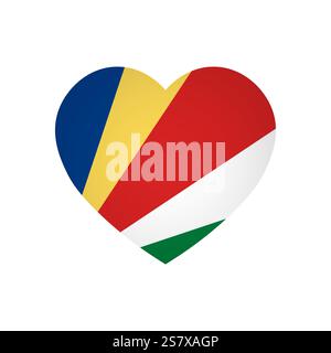 Seychelles flag - rectangle colorful flag representing a country cultural identity and heritage. The essence of national pride and unity. Attached by the corners in a paper album Stock Vector