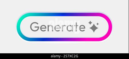 AI Generate button. User interface. Artificial intelligence. Vector illustration Stock Vector