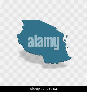 Tanzania country vector map. Tanzanian nation contour map Stock Vector ...