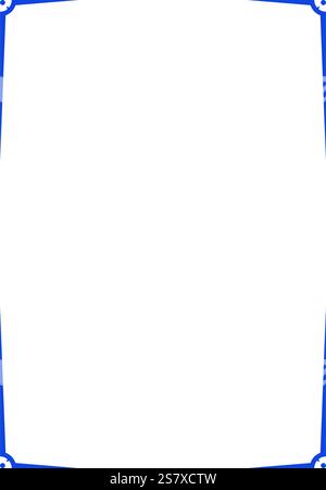 Retro style blue frame with curved corners for the picture frame Stock Vector