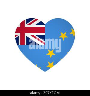 Tuvalu flag - rectangle colorful flag representing a country cultural identity and heritage. The essence of national pride and unity. Attached by the corners in a paper album Stock Vector