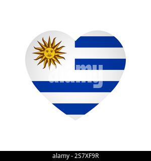 Uruguay flag - rectangle colorful flag representing a country cultural identity and heritage. The essence of national pride and unity. Attached by the corners in a paper album Stock Vector
