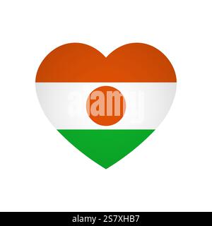 Niger flag - rectangle colorful flag representing a country cultural identity and heritage. The essence of national pride and unity. Attached by the corners in a paper album Stock Vector