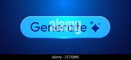 AI Generate button. User interface. Artificial intelligence. Vector illustration Stock Vector