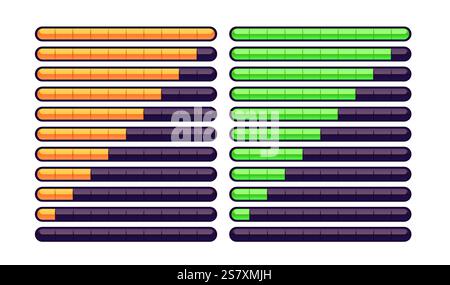 Loading color set, percentage of the app downloaded to your device. Vector Stock Vector