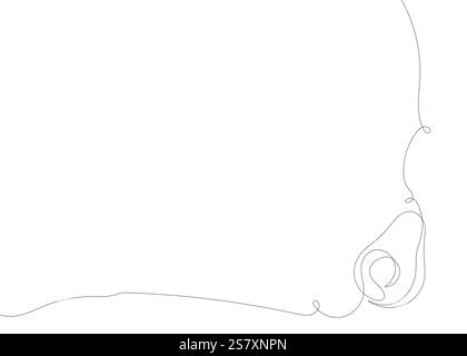 Avocado continuous line background. One single line organic healthy food concept. Minimalism modern style graphics design Stock Vector