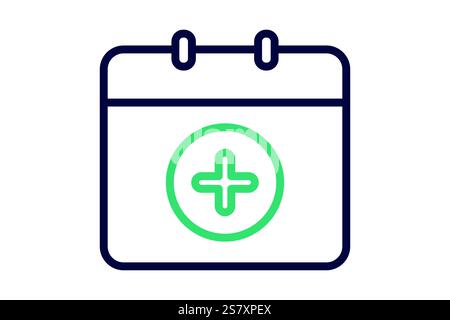 Add calendar icon. line icon style. icon related to time and date. time elements vector illustration Stock Vector