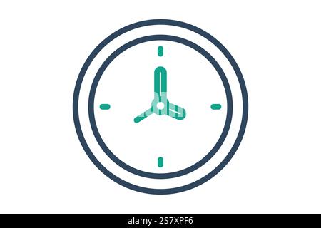 Clock icon. line icon style. icon related to time and date. time elements vector illustration Stock Vector