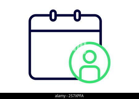 Appointment icon. line icon style. calendar with people. icon related to time and date. time elements vector illustration Stock Vector