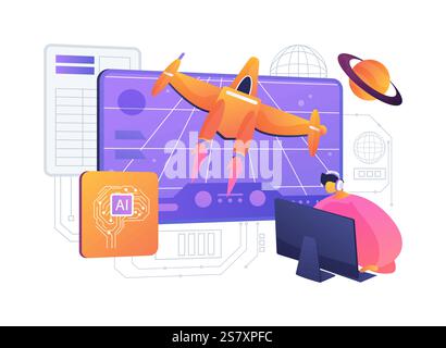 AI-Enhanced Gaming abstract concept vector illustration Stock Vector ...