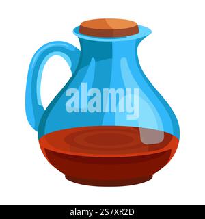 glass decanter with drink. chilled tea in a vessel. Stock Vector