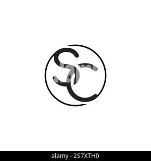 A minimalistic and elegant logo featuring interlocked black letters on a white background, symbolizing unity, connectivity, and modern simplicity. Stock Vector