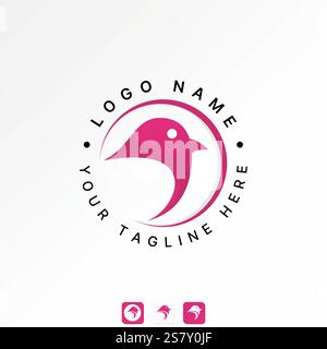 Logo design graphic concept creative premium vector stock image graphic unique side head bird livestock fly farm fauna wildlife feather nature animal Stock Vector