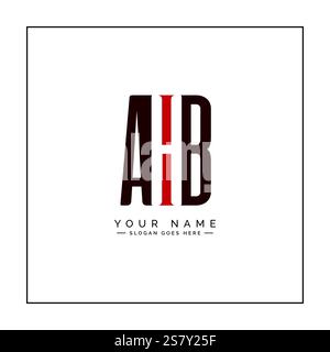 Simple Business Logo for Initial Letter AHB - Alphabet Logo Stock Vector