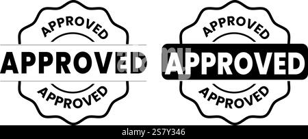 Approved Stamp and Badge Design Template for Official Use Stock Vector