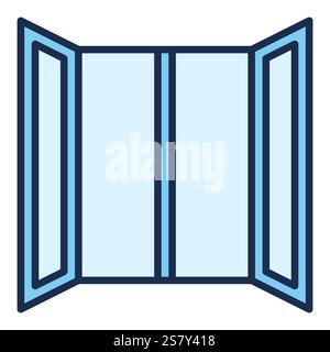 Opened Window vector concept colored icon or design element Stock Vector