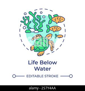 Life below water multi color concept icon Stock Vector