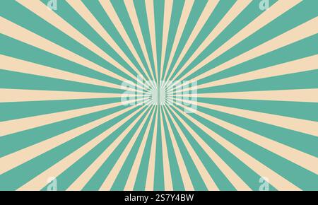 Retro vintage spiral wavy sun rays sunburst background. Radial spiral stripes burst comic beam lines texture pattern. Circus carnival backdrop. Stock Vector