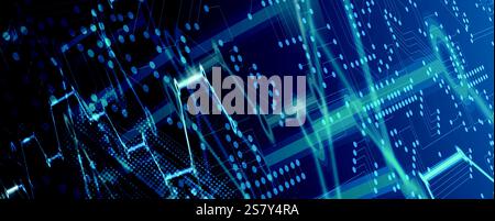 Abstract Computer cloud storage technology background. network visual connection Stock Vector