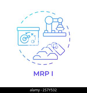 Material requirements planning blue gradient concept icon Stock Vector
