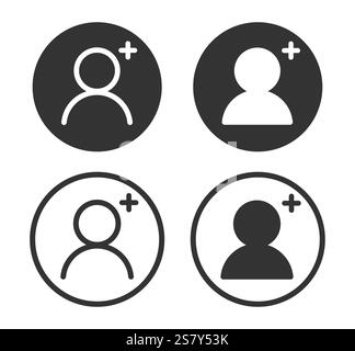 Add a new User profile login or access authentication icon. web avatar app ui interface logo sign.  vector illustration image. Isolated on white backg Stock Vector