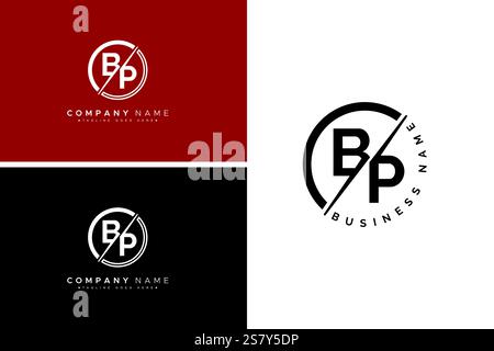 Creative Monogram for Initial Letter BP Logo - Minimal Vector Logo Template for alphabet B & P Stock Vector