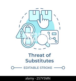 Threat of substitutes soft blue concept icon Stock Vector