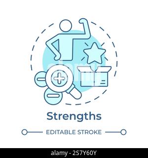 Strengths soft blue concept icon Stock Vector