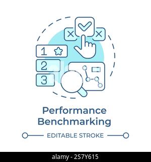 Performance benchmarking soft blue concept icon Stock Vector