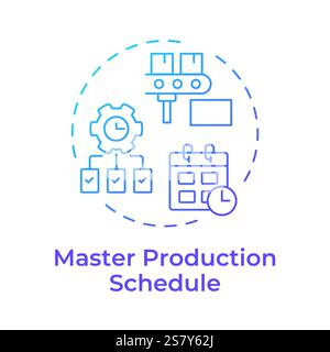 Master production schedule blue gradient concept icon Stock Vector